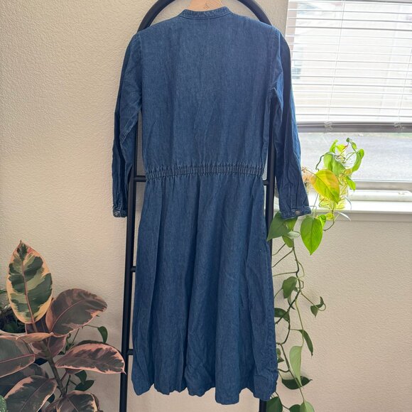 Vintage Orvis Denim Long Sleeve Midi Dress Size Medium - Picture 9 of 9